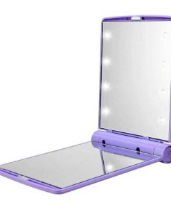 Miroir maquillage pliable avec éclairage LED